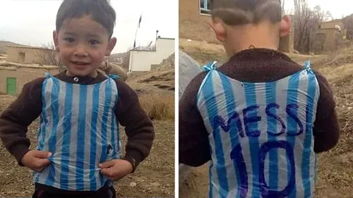 E prea sărac pentru un tricou adevărat cu Messi, dar asta nu a contat! FOTO | Puștiul care impresiona lumea întreagă a fost găsit: „Prietenii cu internet l-au anunțat că e faimos”