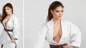 FOTO HOT! Irina face senzație și în ring! "Iepurașul" cu centură maro