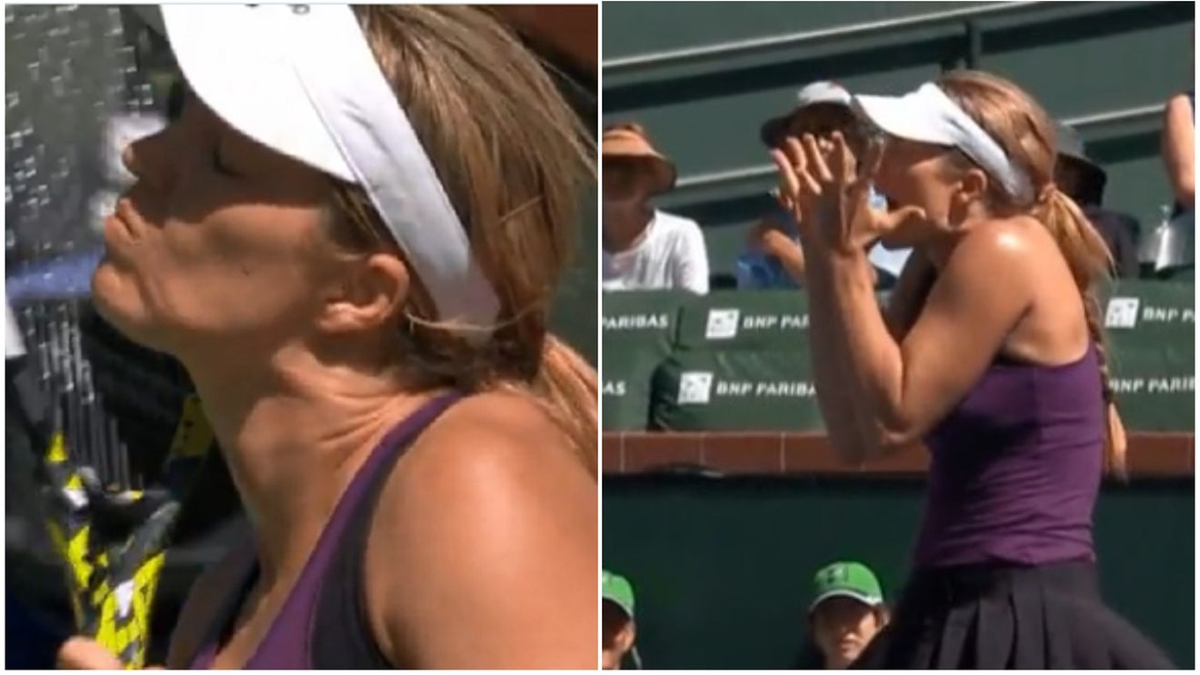Explozie de nervi la Indian Wells! Danielle Collins s-a lovit puternic cu racheta peste față în timpul meciului pierdut cu o unguroaică de pe locul 80 WTA | VIDEO
