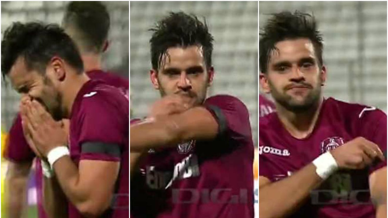 Vitor Bruno, și el îndurerat de tragedia de la club Colectiv. Atacantul lui CFR Cluj a izbucnit în plâns după ce a marcat contra Stelei și a dedicat golul victimelor tragediei