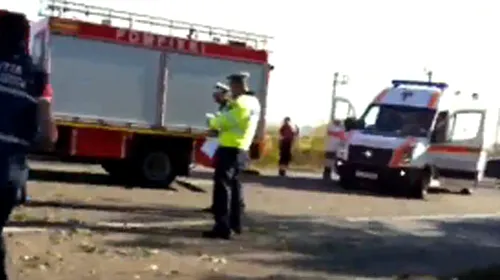 VIDEO Accident în lanț la Jucu!** Mai multe persoane au fost rănite