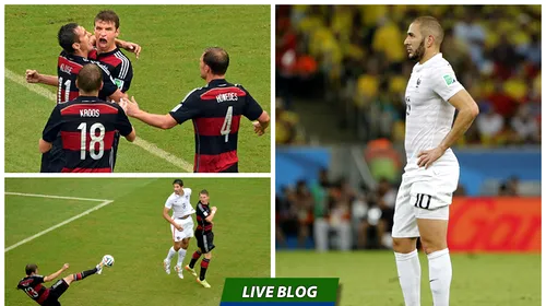 LIVE BLOG CM 2014, ziua 18 | Germania învinge Algeria după prelungiri, 2-1,  și o va întâlni pe Franța în sferturile de finală