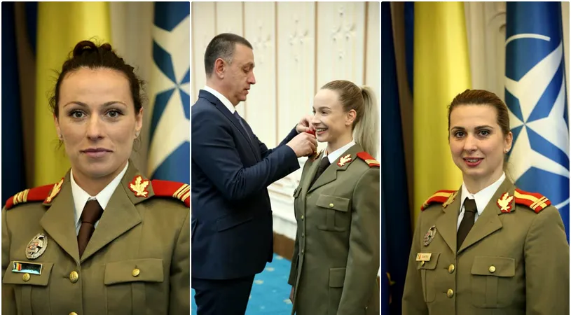 IMAGINEA ZILEI | Trei fete de aur ale sportului românesc, moment emoționant la sediul MApN, sub privirile colonelului Petrea