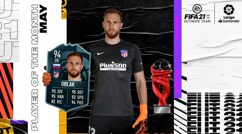 Jan Oblak este jucătorul lunii din eLa Liga! Ce card a primit în FIFA 21