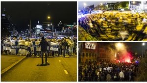 GALERIE FOTO | Cum se pregătesc suporterii finlandezi înainte de meci. Marșul impresionant care a precedat partida contra României