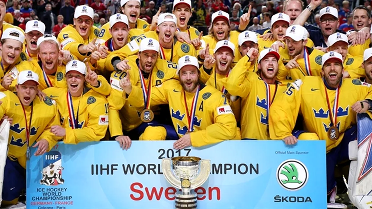 Suedia, noua campioană mondială la hochei pe gheață după ce a învins în finală deținătoarea trofeului. Cine a completat podiumul dintre Rusia și Finlanda