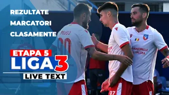 Liga 3, etapa 5 | Unirea Alba Iulia și ACS Mediaş și-a stricat, reciproc, seria excelentă din acest debut de sezon. Unirea Braniştea a reușit scorul rundei. Poli Timișoara și Dunărea Călărași s-au împiedicat din nou