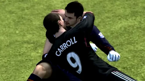 VIDEO INCREDIBIL** Imaginile care au șocat lumea! Andy Carroll se sărută pasional cu Fabianski în FIFA 2012