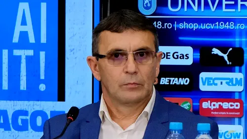 Eugen Neagoe, declaraţie-şoc: „Ar fi formidabil ca FC U să câştige Cupa României, i-aş susţine în finală”. Ce jucător a pierdut Universitatea Craiova înaintea meciului cu Farul