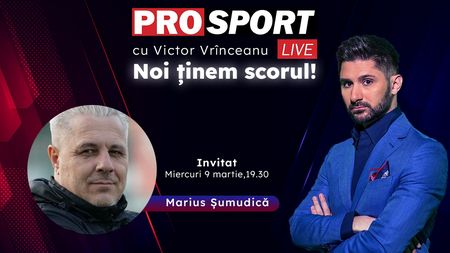 ProSport Live, o nouă ediție premium pe prosport.ro! Marius Șumudică, one-man show, vorbește despre cele mai importante subiecte din fotbal!
