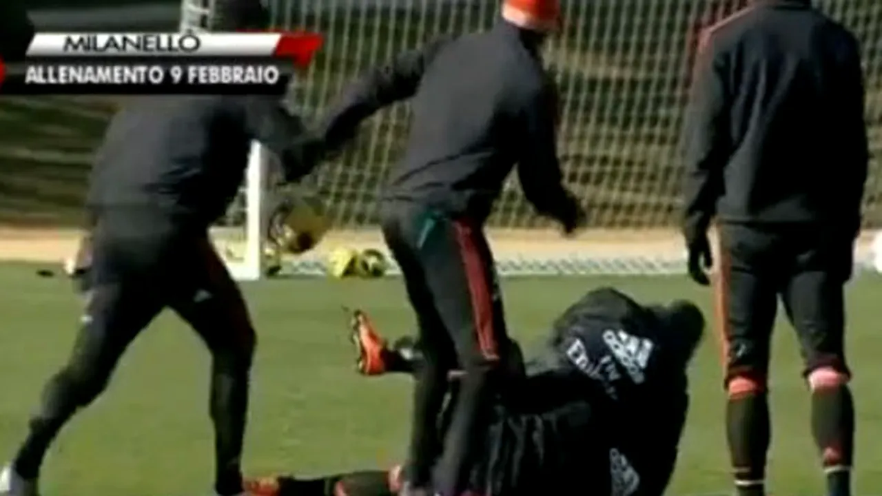 VIDEO: Balotelli și-a intrat în mână și la AC Milan! :)** Italianul a sărit asupra unui coleg și l-a dat cu picioarele în sus