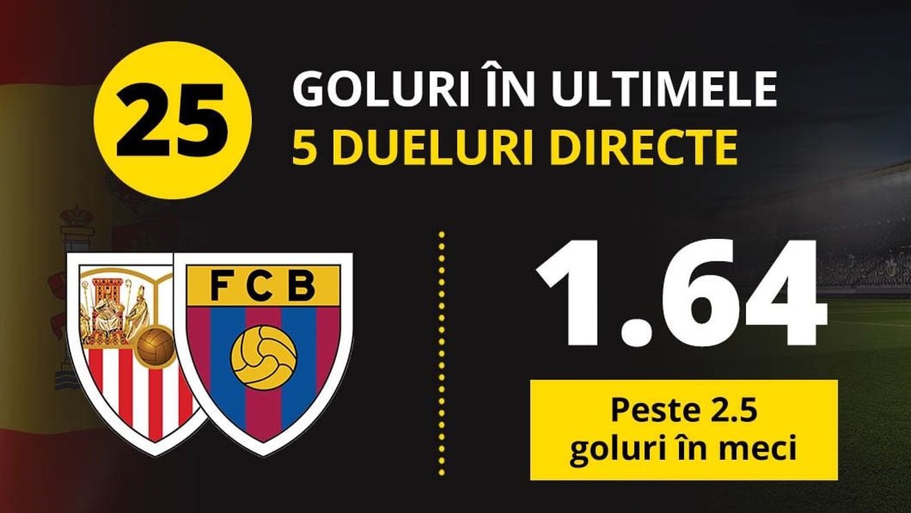 Sevilla - Barcelona: COTĂ MĂRITĂ pe victoria Barcei, cu Messi marcator și cartonaș roșu în meci!
