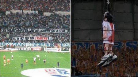 Mathieu Valbuena, primire de coșmar la revenirea pe Stade Velodrome. "Ești un trădător!" FOTO | Fanii lui OM și-au "spânzurat" fostul idol în fața peluzei