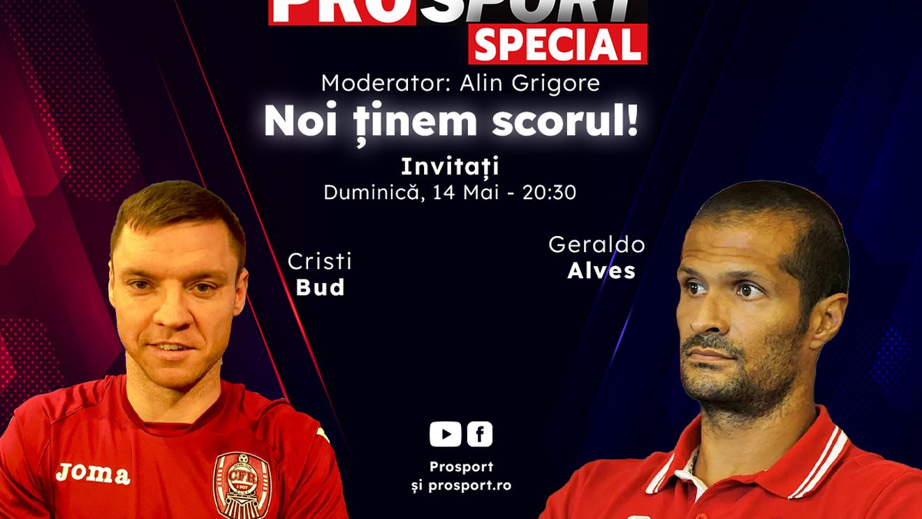 Comentăm împreună la ProSport Special meciul FCSB – CFR Cluj din etapa a 8-a a play-off-ului din Superliga, alături de Geraldo Alves și Cristi Bud