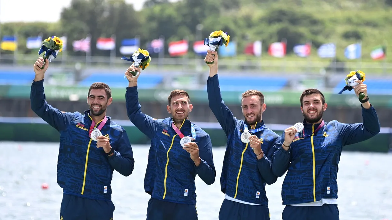 Argint pentru canotaj în proba masculină de patru rame! A treia medalie pentru România + Ce șanse mai avem la medalii
