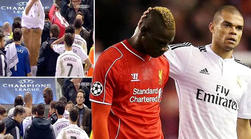 VIDEO |  Balotelli, schimb de tricouri înainte de pauza meciului cu Real Madrid. Italianul a fost lăsat la cabine de Rodgers. Reacția tehnicianului lui Liverpool