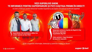 E SuperLive Show! Calificarea Tineretului, Finala de la Belfast, Rapid-UCluj, superinvitați și premii în direct! Vezi emisiunea în direct online de la 18:00!