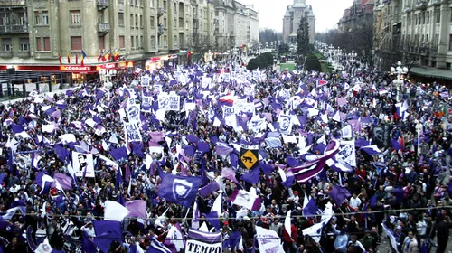 10.000 de fani timișoreni au protestat în Piața Operei