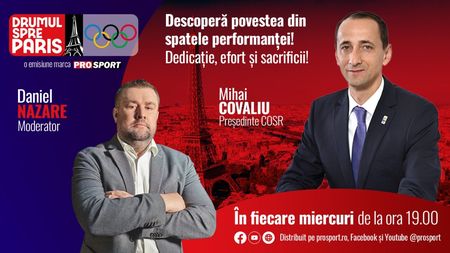 Începe o nouă emisiune ProSport: DRUMUL SPRE PARIS, în fiecare miercuri, ora 19.00! Timp de un an sportivii, antrenorii și oficialii vor fi "bombardați" cu întrebări de Daniel Nazare. Cine e primul invitat
