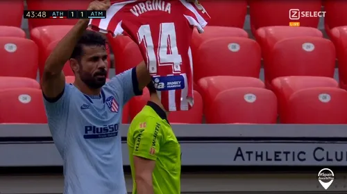 Gestul unic pe care l-a făcut Diego Costa după ce a marcat pentru Atletico Madrid! Milioane de oameni au aplaudat momentul emoționant de la Bilbao | FOTO