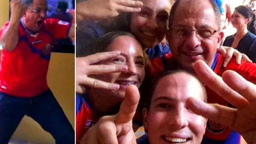 FOTO | Președintele statului Costa Rica s-a bucurat ca un veritabil ultras