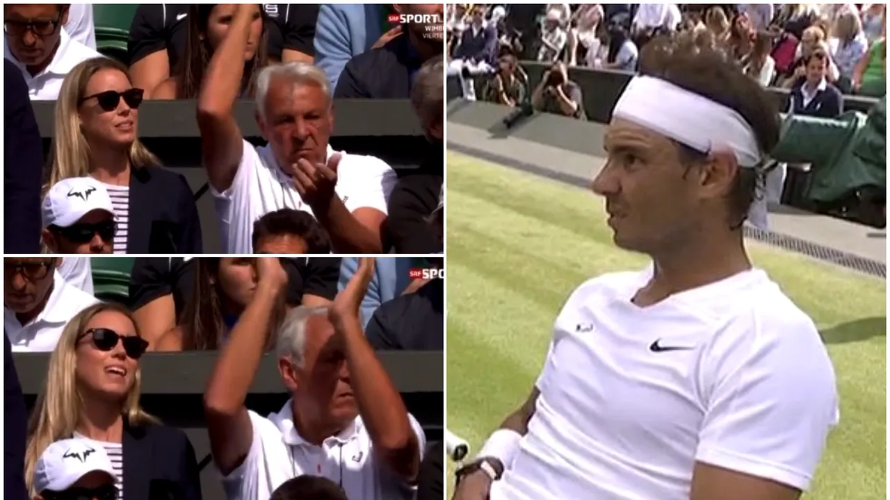 Scene de necrezut la Wimbledon! Tatăl și sora lui Rafael Nadal i-au făcut semne disperate să iasă de pe teren, dar spaniolul a continuat meciul și s-a calificat în semifinale | VIDEO