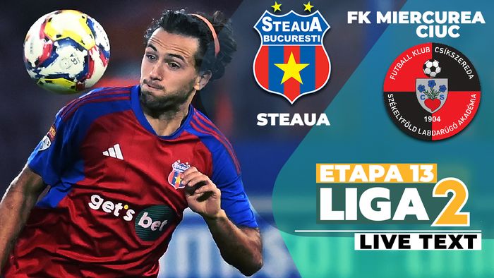Steaua învinge FK Miercurea Ciuc și se apropie la un punct de ultimul loc care duce în play-off. Bogdan Chipirliu, din nou om de gol în Ghencea