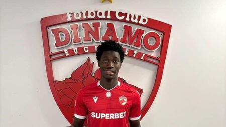 Dinamo București a transferat un nigerian de 18 ani! Mijlocașul a fost prezentat oficial