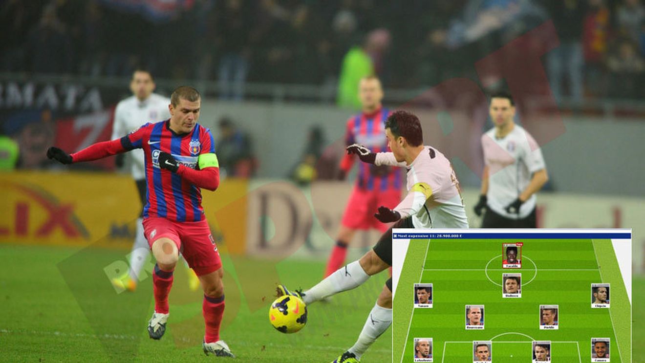 Prim '11' de 30 de milioane de euro! Steaua și Astra, rivale în echipa de vis a Ligii 1. Liderul, surclasat de Tănase&co
