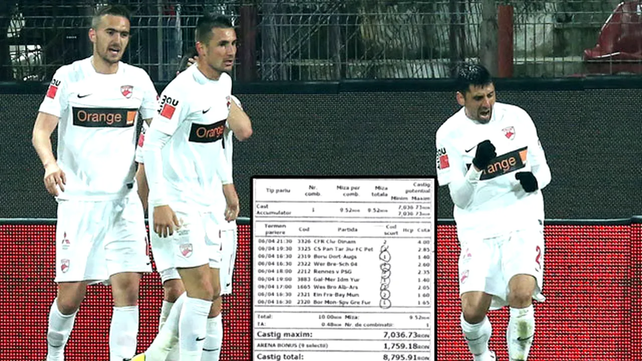 Golul lui Dănciulescu a ÎMBOGĂ‚ȚIT un parior din România! A strâns cotă 738 din 9 meciuri și a urmărit CFR - Dinamo la puls 200! Biletul câștigător: