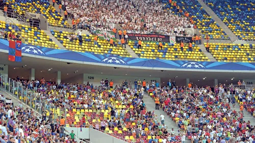 Picătura albă și fundalul roș-albastru! Așa s-a trăit meciul dintre Steaua și Legia pe Național Arena