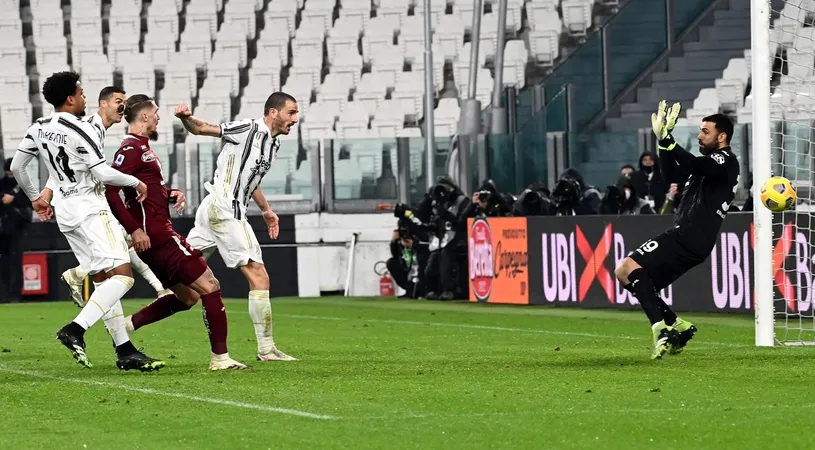 Leonardo Bonucci a fost eroul lui Juventus în derby-ul cu Torino, câștigat cu 2-1. Cum l-au cerut suporterii în teren pe Drăgușin