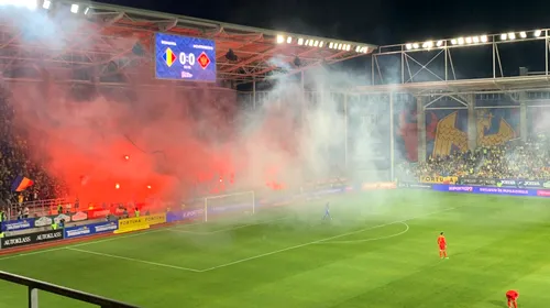 Atmosferă incendiară pe Stadionul Giulești în meciul României contra Muntenegrului | VIDEO