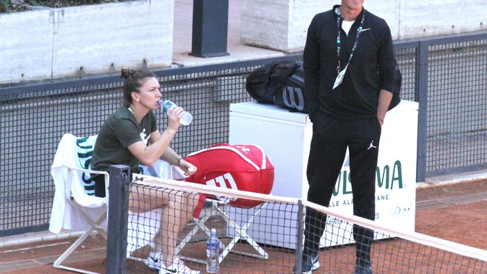 EXCLUSIV | Simona Halep a avut parte de un observator de lux la antrenamentul dinaintea sfertului de finală cu Garcia FOTO. Corespondență din Roma 