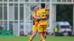 Descătușarea „tricolorilor” de la U19 după calificarea superbă în semifinalele EURO! Ce s-a putut auzi din vestiarul României