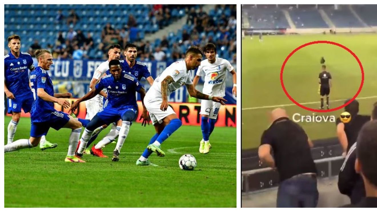 S-a aruncat cu pantoful după arbitru! Scene incredibile surprinse la FC U Craiova 1948 - Farul Constanța. Imaginile nu s-au văzut la TV | FOTO