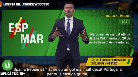 (P) Ponturi CM 2018: Maroc nu inscrie cu Spania, Iran si Portugalia sunt la egalitate la pauza