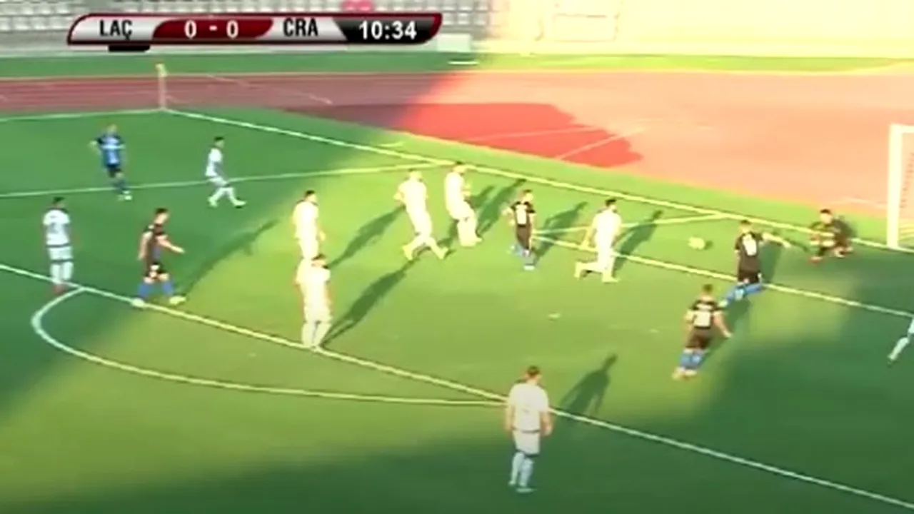 Ocazie rarisimă în meciul KF Laci - Universitatea Craiova! Elvir Koljic a ratat cu poarta goală din doar 6 metri