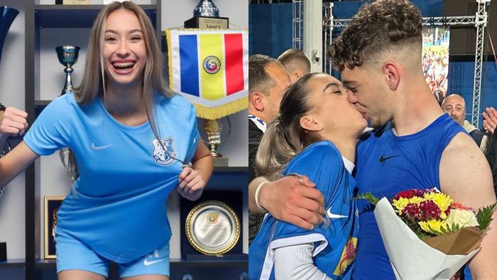 Idilă la clubul lui Gică Hagi! Puștiul minune al „Regelui” se iubește cu o fotbalistă de la Farul Constanța | GALERIE FOTO