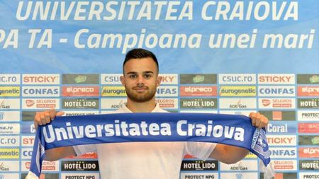Bărbuț, primul transfer al verii pentru olteni: "Sunt mândru că voi îmbrăca tricoul sfânt al Universității Craiova!"