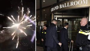 Înainte de Liga Campionilor nu se doarme! VIDEO | Fanii lui Ajax au "petrecut" cu artificii, torțe și petarde la hotelul unde s-a cazat Real Madrid