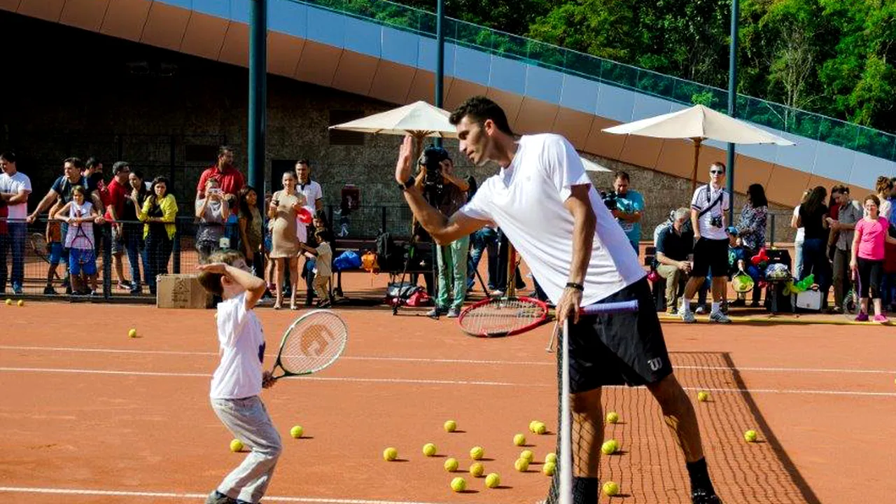 GALERIE FOTO | Horia Tecău, antrenament de weekend alături de copii: 