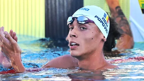 David Popovici este o „bestie” în apă! Aur și la 200 de metri liber la Sette Colli, după ce l-a spulberat pe campionul olimpic