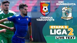 Chindia trece de Dumbrăvița cu două goluri marcate în urma unor greșeli! Târgoviștenii urcă pe locul 5 în Liga 2