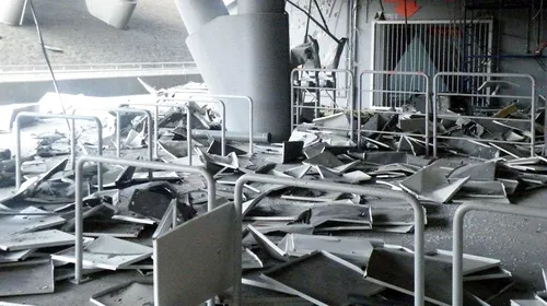 FOTO | Două explozii au afectat în această dimineață stadionul celor de la Șahtior: „Există numeroase daune la fațada de nord-vest”