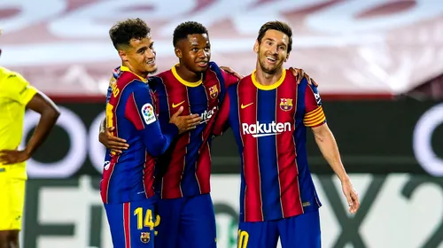 Barcelona – Villarreal 4-0, Video Online | Messi a marcat la primul meci cu Koeman, iar Ansu Fati a reușit o dublă, intrând definitiv în istorie
