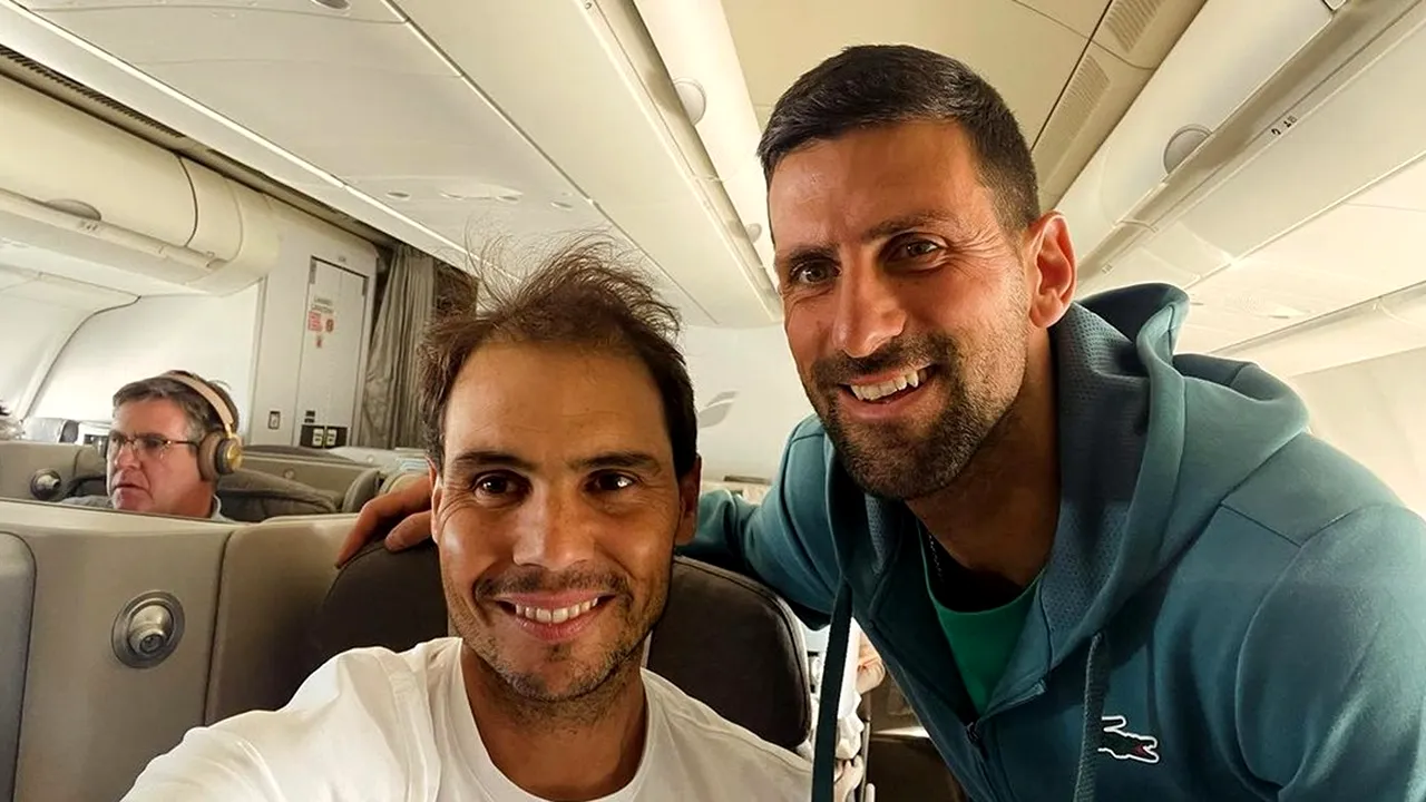 Novak Djokovic și Rafael Nadal, imagine de 1 milion de like-uri! Ce au făcut cei doi rivali în timpul zborului către Indian Wells. FOTO