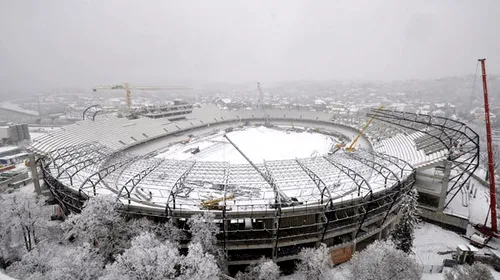 Chiar și pe ger cumplit, la Cluj Arena se lucrează!** FOTO Stadionul prinde contur