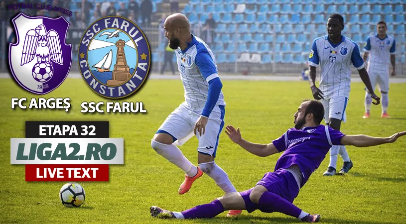 Puțin fotbal pe pâine, de Paște!** SSC Farul câștigă la FC Argeș, pe un stadion aproape pustiu. Constănțenii iau trei puncte mari în lupta pentru evitarea retrogradării