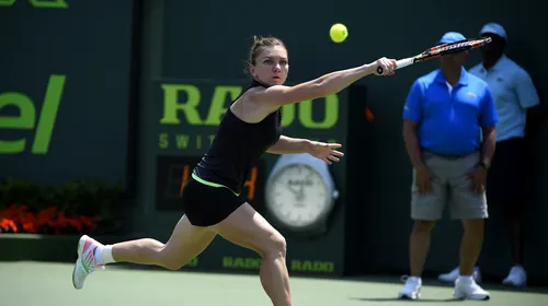 Simona Halep joacă miercuri noapte, de la ora 02.00, în sferturi la Miami Open